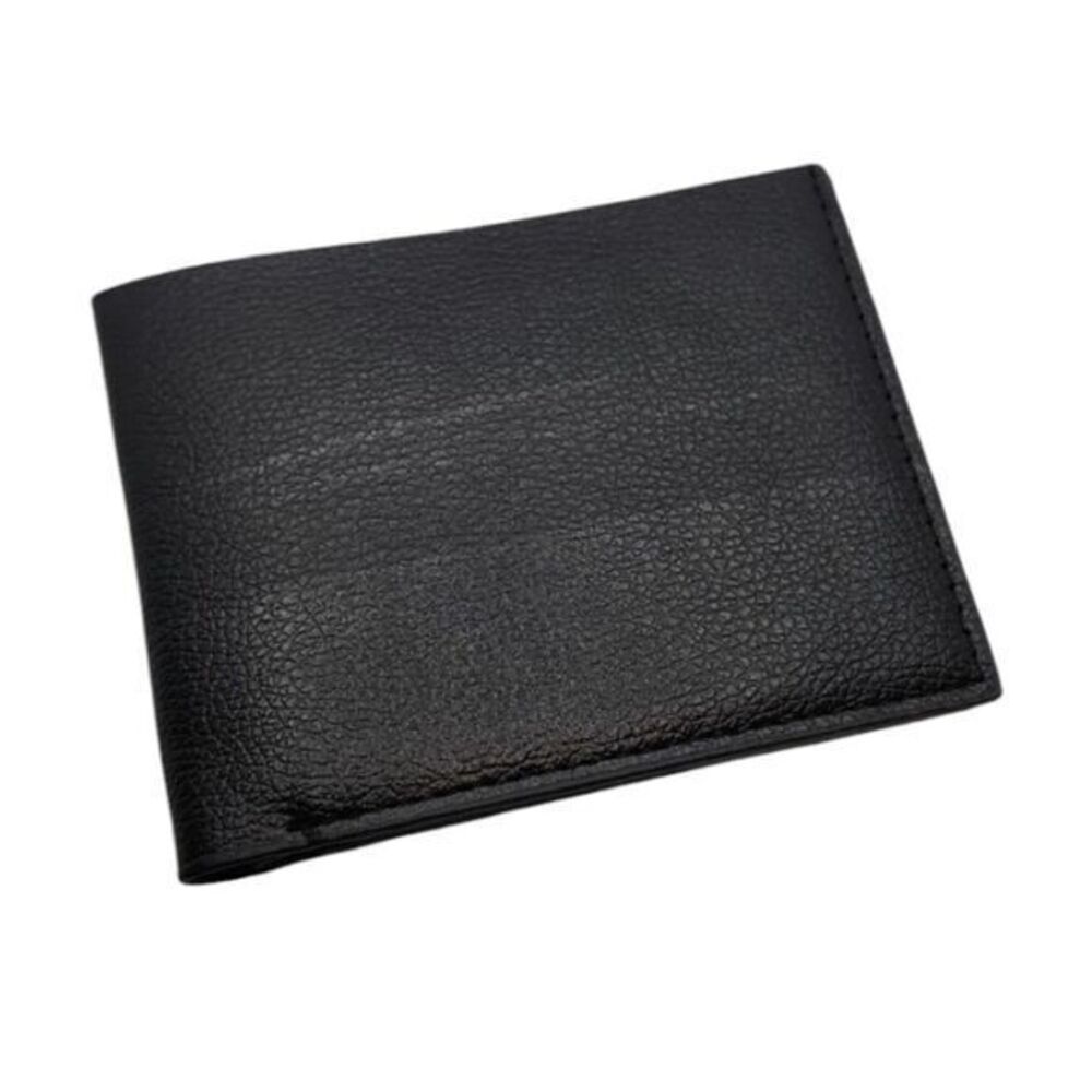 Wallet Mens Cowhide Embossed Short Wallet‎ Black